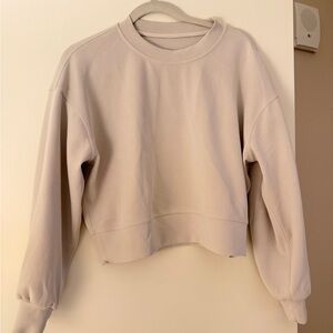 Lululemon Brushed SoftStreme Oversized Crew. Bone. Size 4